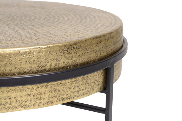 GINER Y COLOMER Table basse avec plateau en bronze et pieds en métal noir